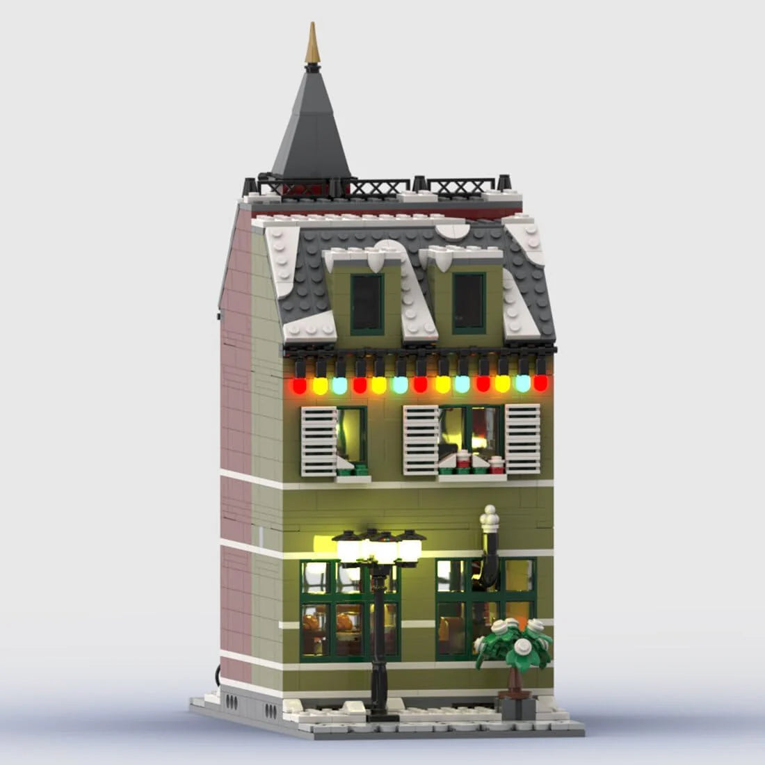 Christmas Country Church Building Kit, MOC-147549 Winter Modular Building Blocks Christmas House Building Block Building Toy (1769 Pieces)