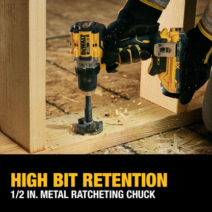 DEWALT 20V MAX XR Brushless Cordless 1/2 in. Drill Driver Kit With DEWALT POWERPACK Batteries and Charger (DCD801QQ2)