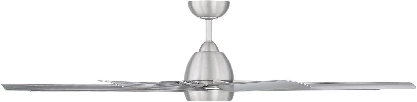 WAC Lighting Mocha XL 8 Blades Aluminum Smart Ceiling Fan in Brushed Nickel