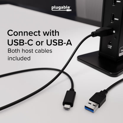 PLUGABLE Dual 1080p HDMI Docking Station for USB-C & USB 3.0