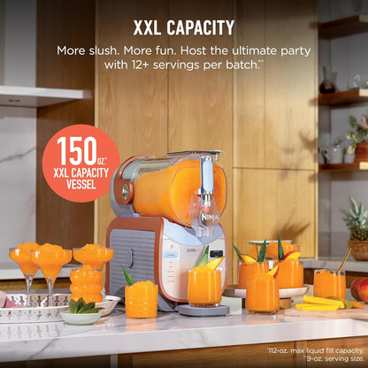 Ninja SLUSHi Max XXL Smart Frozen Drink Maker, Top Performance, Smart Technology, Party-Size 150 Oz Capacity, No Ice Needed, 6 Programs, Ideal Temp, Texture up to 12 Hours, Peach, FS605
