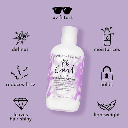 Bumble and bumble. Curl Defining Styling Cream | Moisture and Definition | Fine to Medium Curly, Wavy Hair | Anti Frizz | Hold and Shine | With Jojoba Avocado + Coconut Oils
