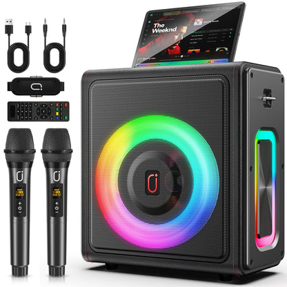 PPMIC Karaoke Machine with Bluetooth 5.3 & 2 Microphones