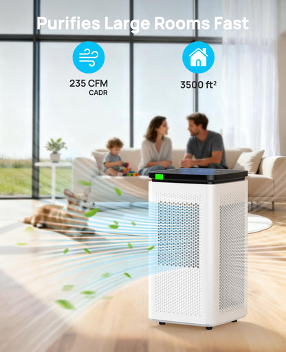SIESEAN Air Purifier for Large Rooms, 99.97% HEPA Filtration