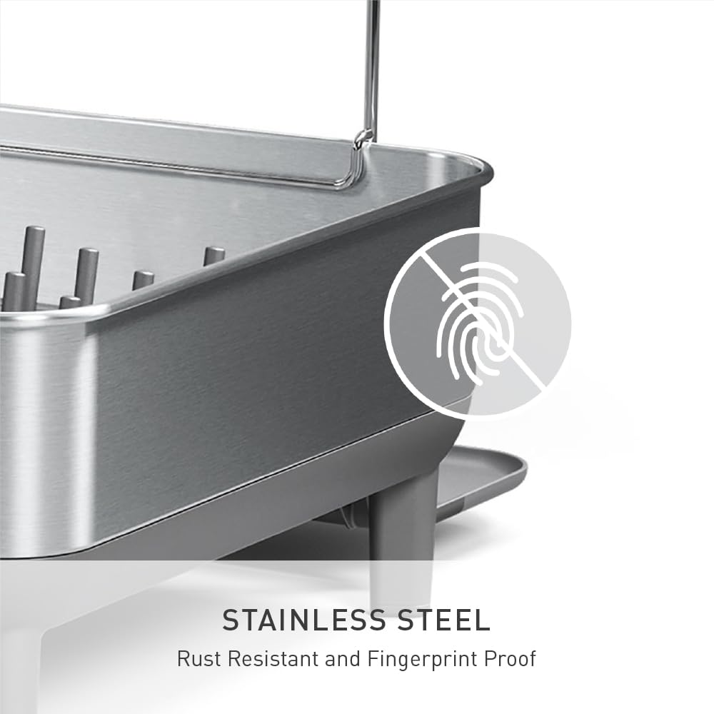 SIMPLEHUMAN Large Capacity Dish Drying Rack - Stainless Steel