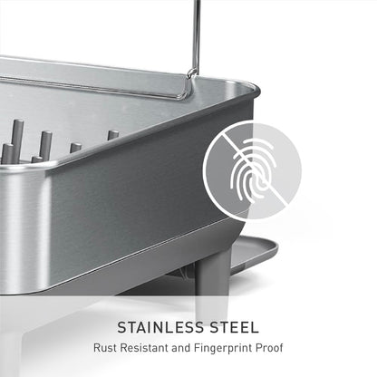 SIMPLEHUMAN Large Capacity Dish Drying Rack - Stainless Steel