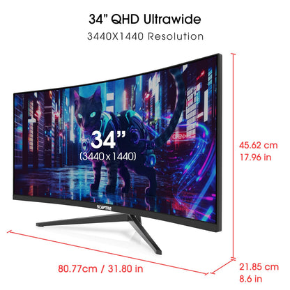 SCEPTRE 34-Inch Curved Ultrawide WQHD Monitor, 180Hz