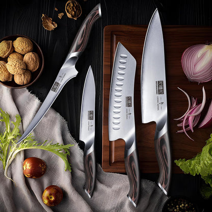 HOSHANHO 16-Piece Knife Set, Japanese High Carbon Stainless Steel Kitchen Knife Set, Ultra Sharp Chef Knife Block Set with Sharpener