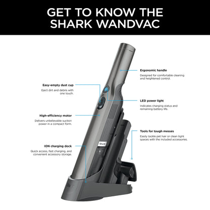 SHARK WV201 WANDVAC Lightweight Handheld Vacuum with Dock