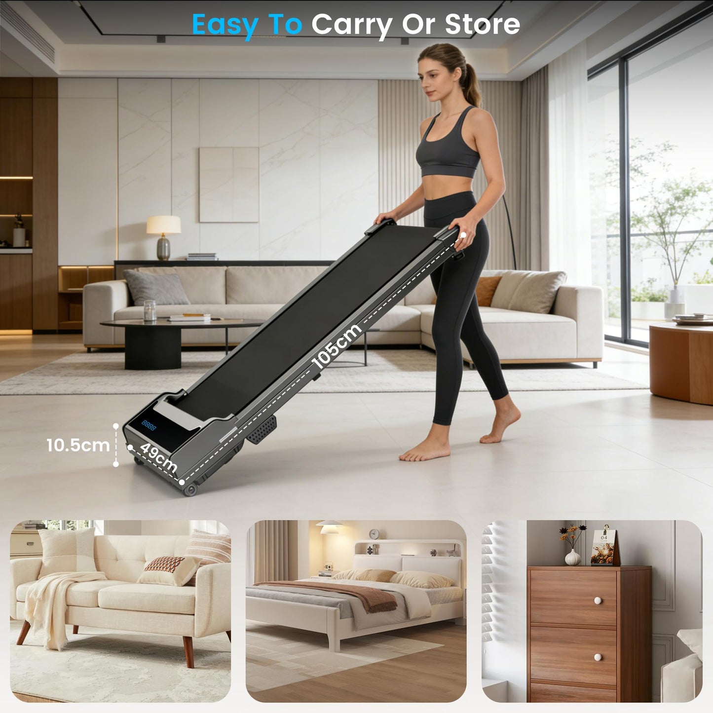 RYTHKORE Walking Pad Treadmill - Portable Under Desk Electric