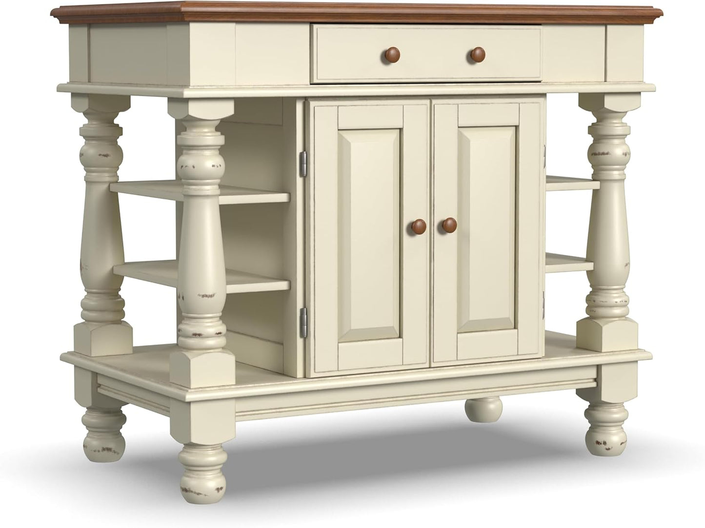 Homestyles Americana Antique Oak Island with Storage, 42"W