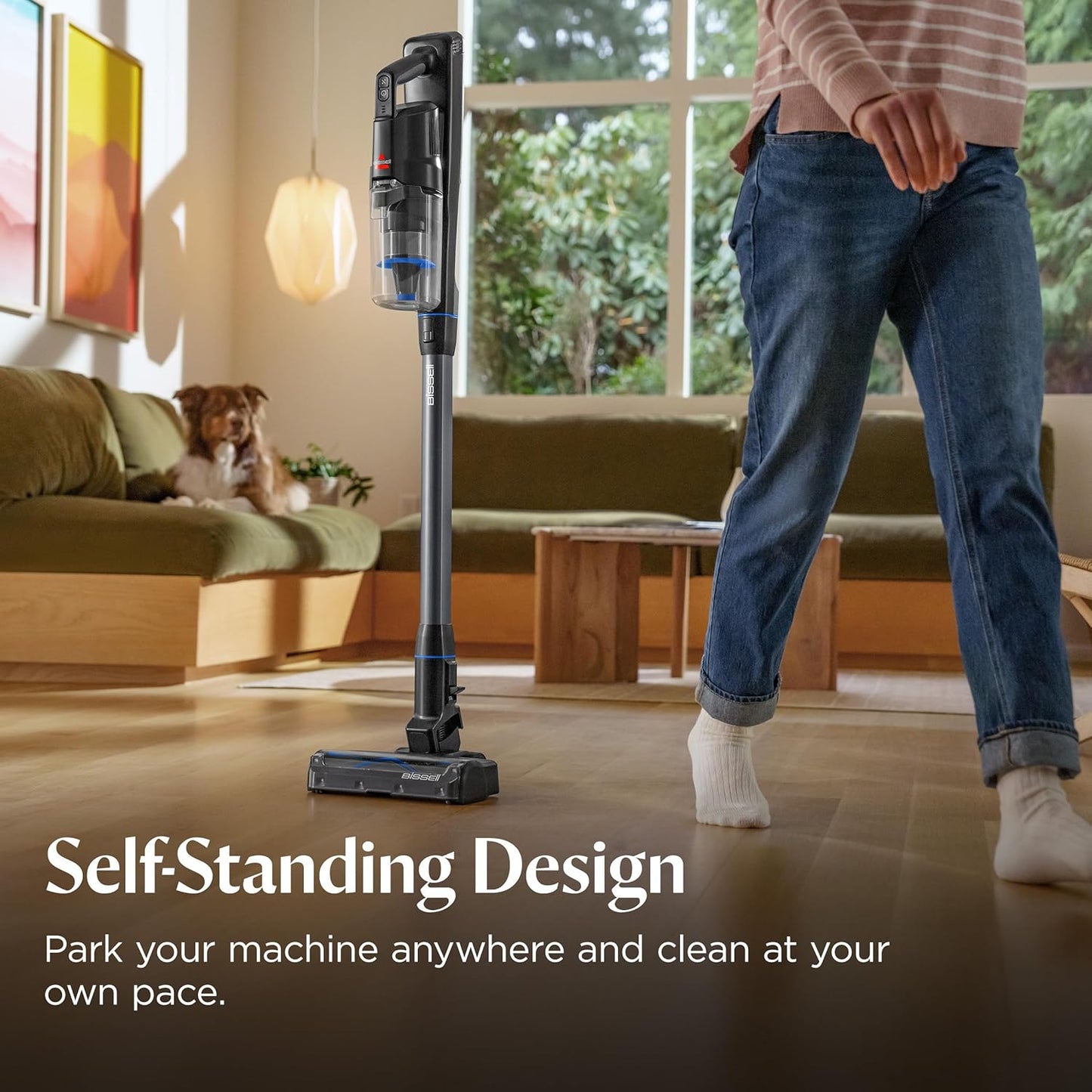 Bissell PowerClean FurGuard 280W Self-Standing Cordless Vacuum w/Self-Cleaning Brush Roll, Strong Suction, Removeable Battery, Wall Mount, Upholstery Tool & Bright Headlights