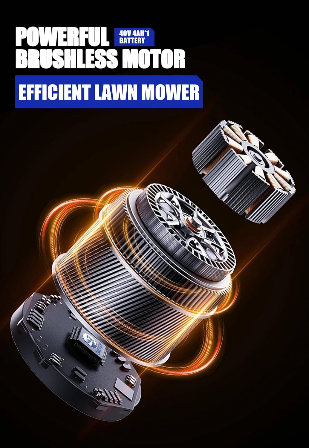 Wild Badger Power 40V 18″ Cordless Lawn Mower Brushless , 5,445 sq ft/0.125 ac, 1×4.0Ah Battery & Fast Charger, 5-Position Height ,for Small-to-Medium Lawns