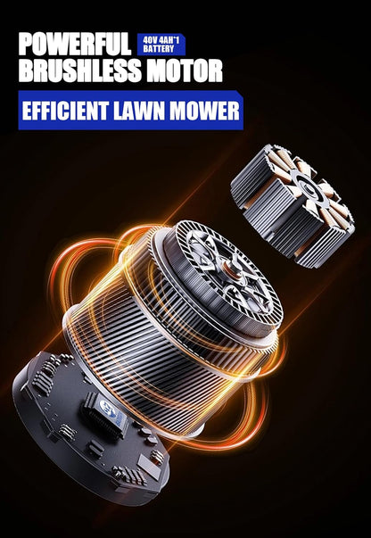 Wild Badger Power 40V 18″ Cordless Lawn Mower Brushless , 5,445 sq ft/0.125 ac, 1×4.0Ah Battery & Fast Charger, 5-Position Height ,for Small-to-Medium Lawns