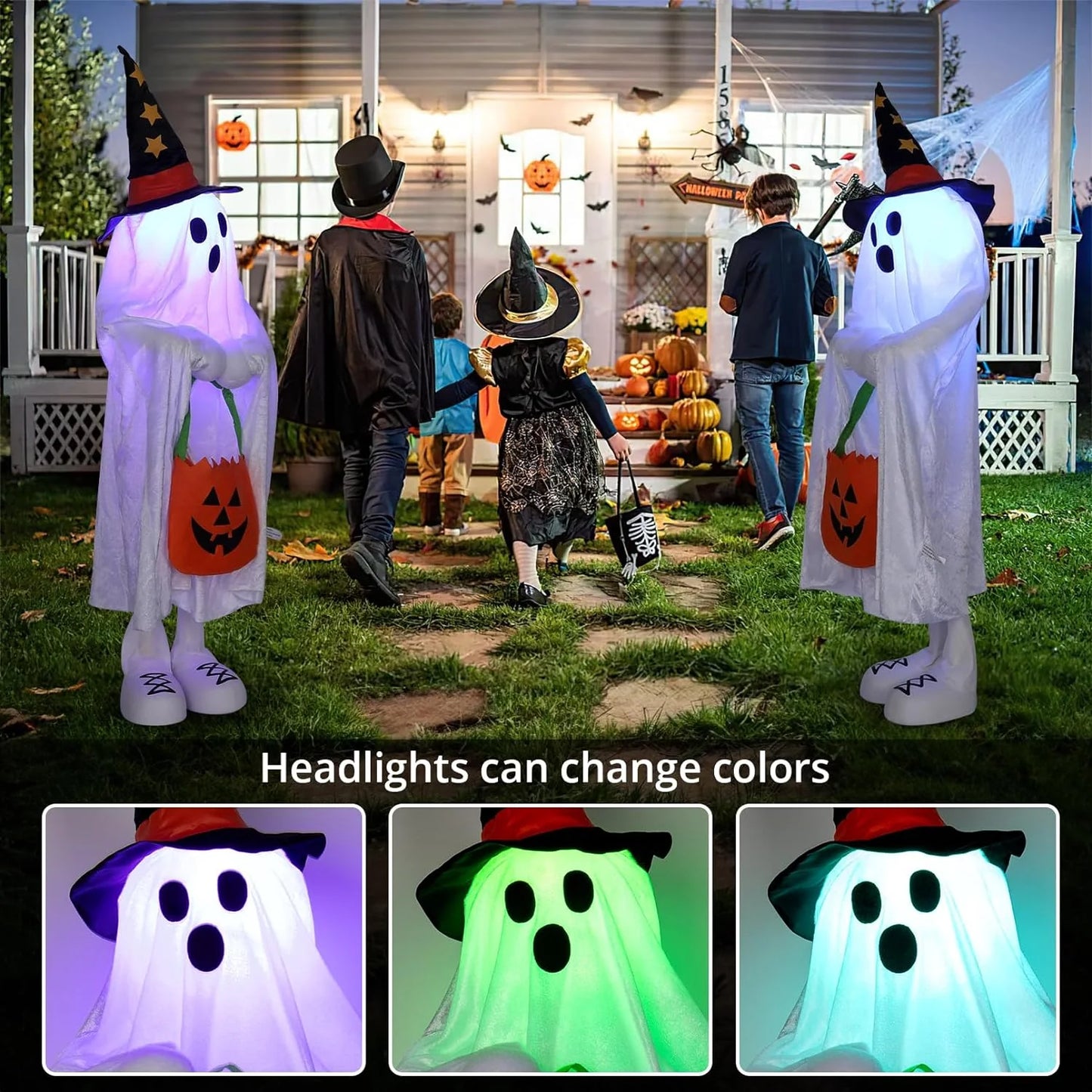 Halloween Decorative Porch 4-Pack Trick-or-Treat Jack-O-Lanterns