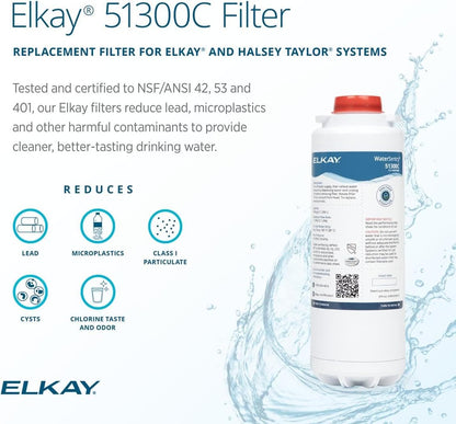 Elkay Genuine WaterSentry 51300C Lead + Microplastics NSF/ANSI Certified Filter (3-Pack)(Bottle Fillers)