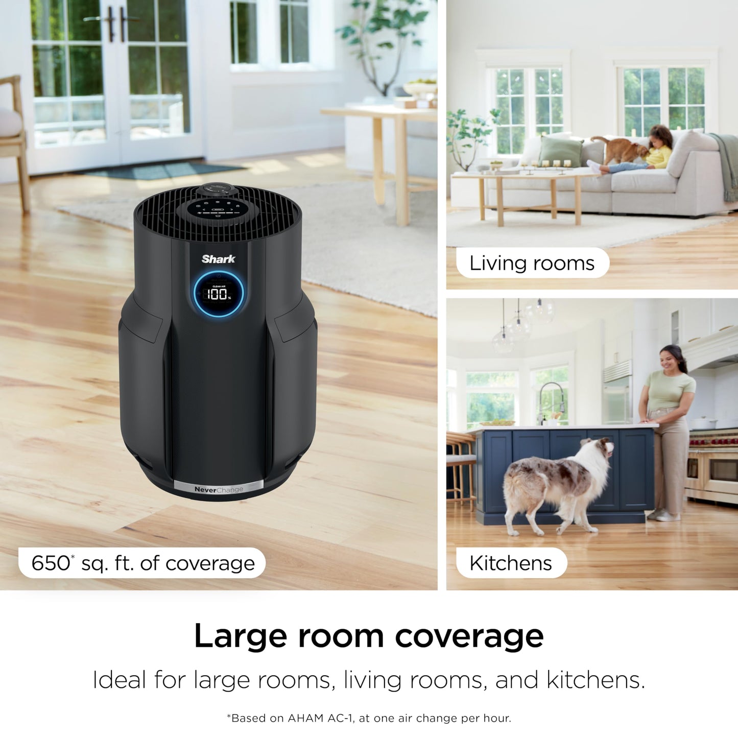 SHARK NeverChange Air Purifier for Large Rooms - HEPA Filter