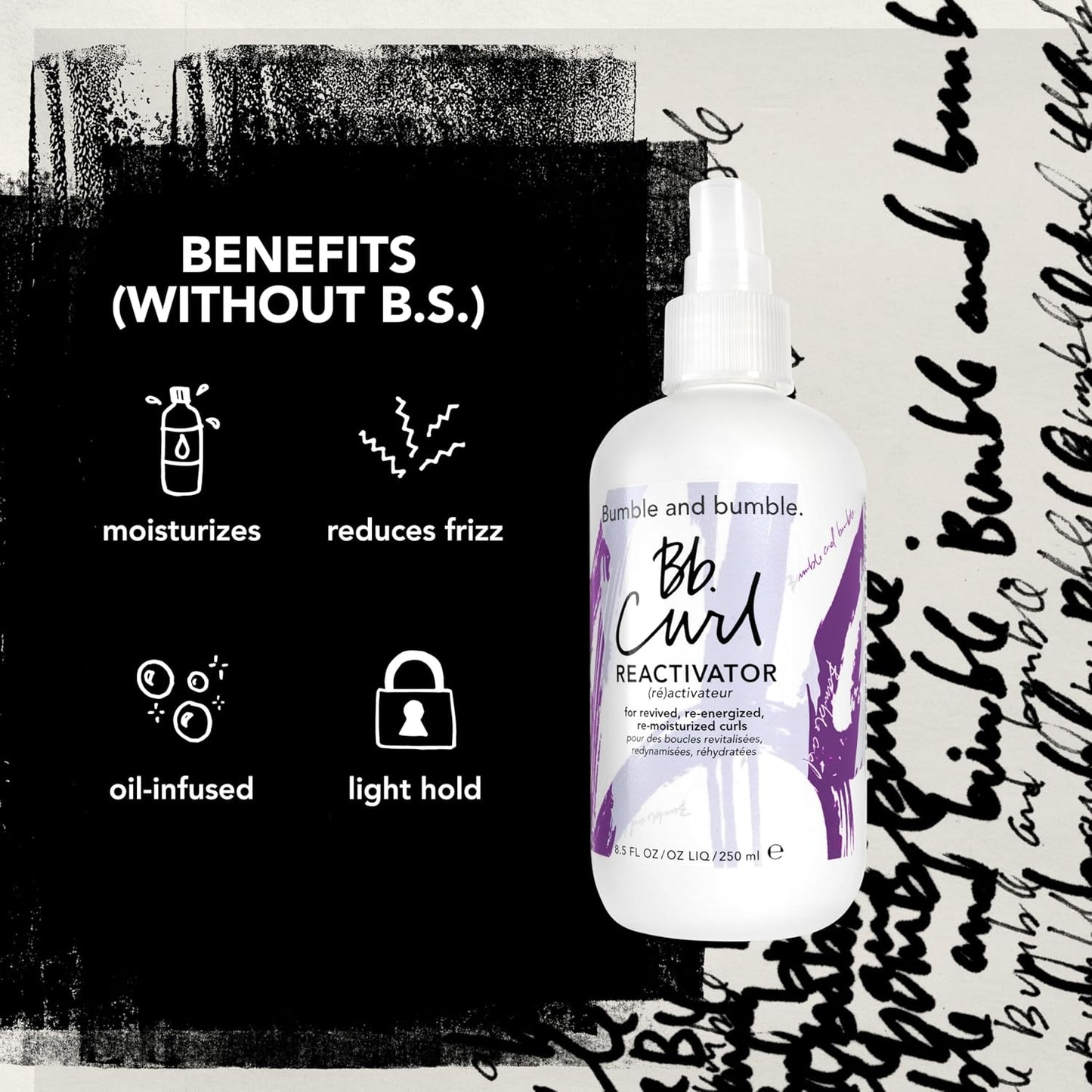 Bumble and bumble. Curl Reactivator Hair Mist | For Revived + Re-moisturized Coils, Curls, Waves | Anti Frizz | UV Protection| With Jojoba, Avocado + Coconut Oil