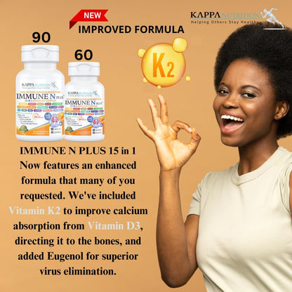 (90 Capsules), NAC 600mg, Quercetin 1,000mg, Vitamin C 500mg, Zinc 50mg, Vitamin D3 5,000iu, Selenium, Copper, Acerola, Ginger, Rutin, Citrus Bioflavonoids, Rose Hips, Echinacea, Immune N Plus 15 in 1