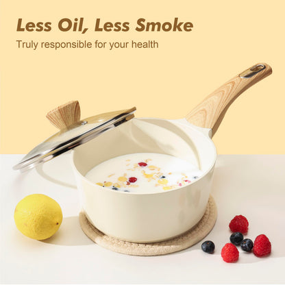 SENSARTE Ceramic Non-Stick Cookware Set, 14 Pieces