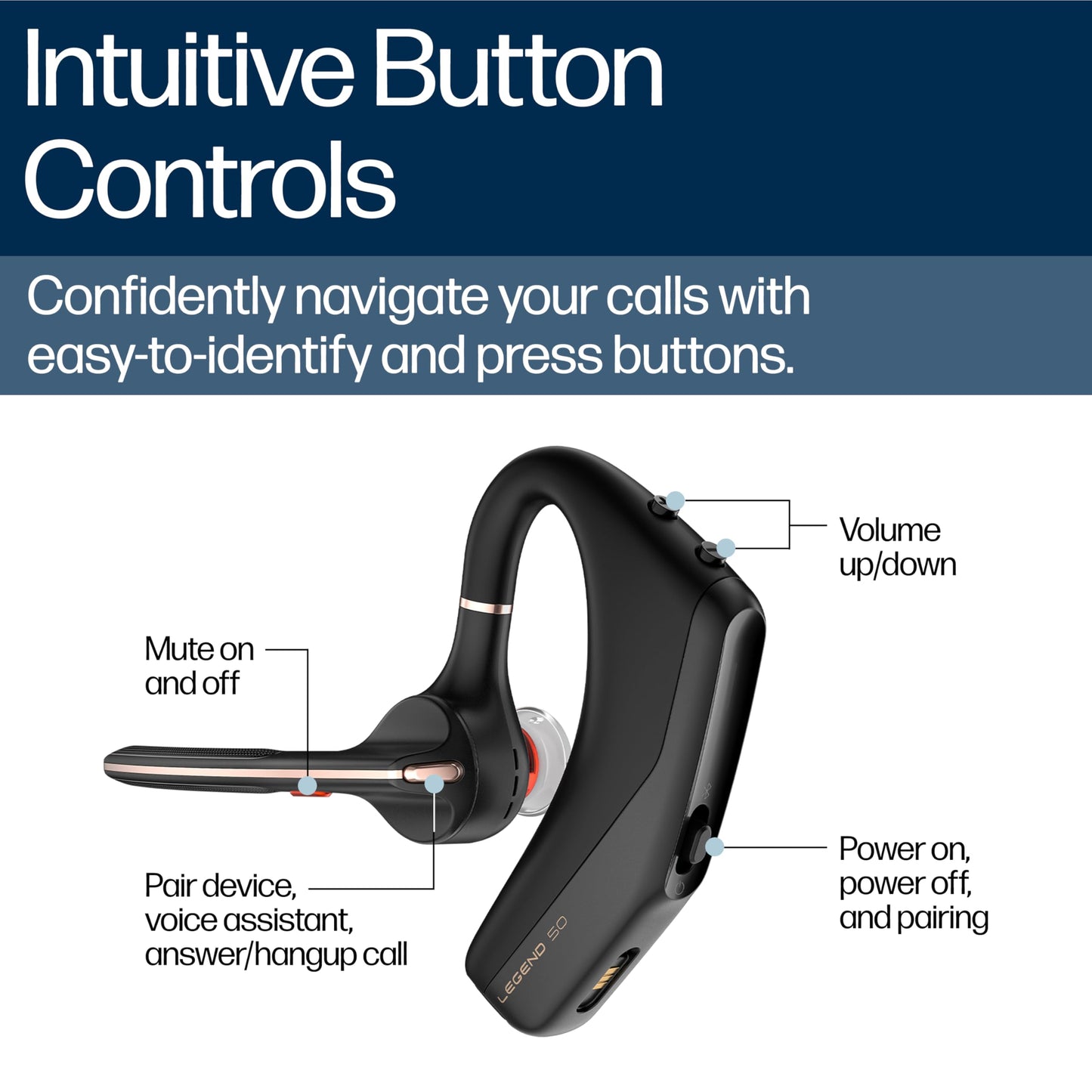 POLY Voyager Legend 50 UC Bluetooth Headset with Case