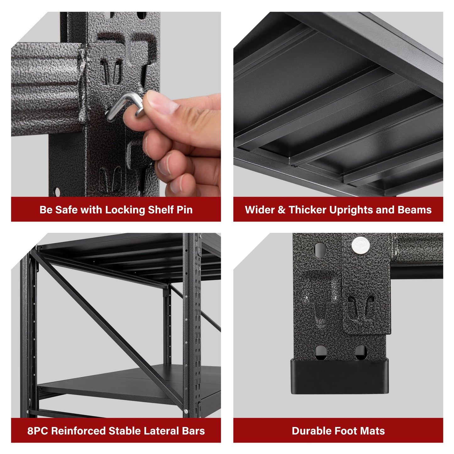SISESOL 71.3" Heavy Duty Garage Shelving Unit - 5000lbs Capacity