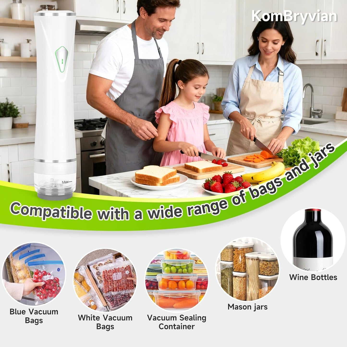 Vacuum Sealer, Handheld Vacuum Sealer for Food, USB Rechargeable Portable Mini Food Sealer with 30 Reusable Bags, Compact for Travel & Small Batch Storage