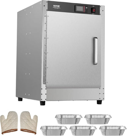 VEVOR Hot Box Food Warmer, 5-Tier Concession Warmer with Water Tray, 5 Pans, Single-Door and Adjustable Shelves, Stainless Steel Food Warmer Cabinet, Ideal for Storing Pizza, Chicken, Restaurant