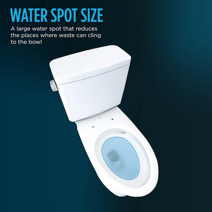 TOTO Drake Two-Piece Elongated 1.6 GPF Universal Height TORNADO FLUSH Toilet with CEFIONTECT, Cotton White - CST776CSFG#01