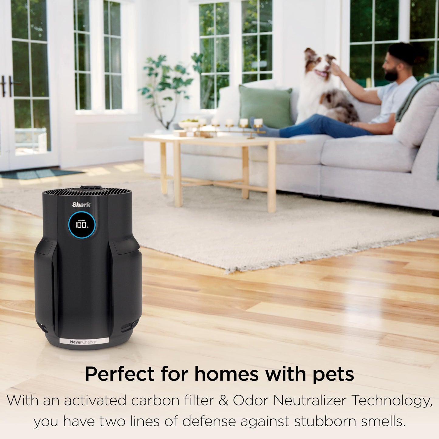 SHARK NeverChange Air Purifier for Large Rooms - HEPA Filter
