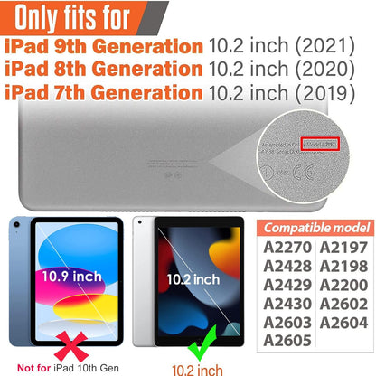 SUPLIK Kids Case for iPad 9th/8th/7th Generation -10.2 inch 2021/2020/2019, Built with Screen Protector, Durable Shockproof Handle Stand Case for Apple iPad Gen 9/8/7, Blue