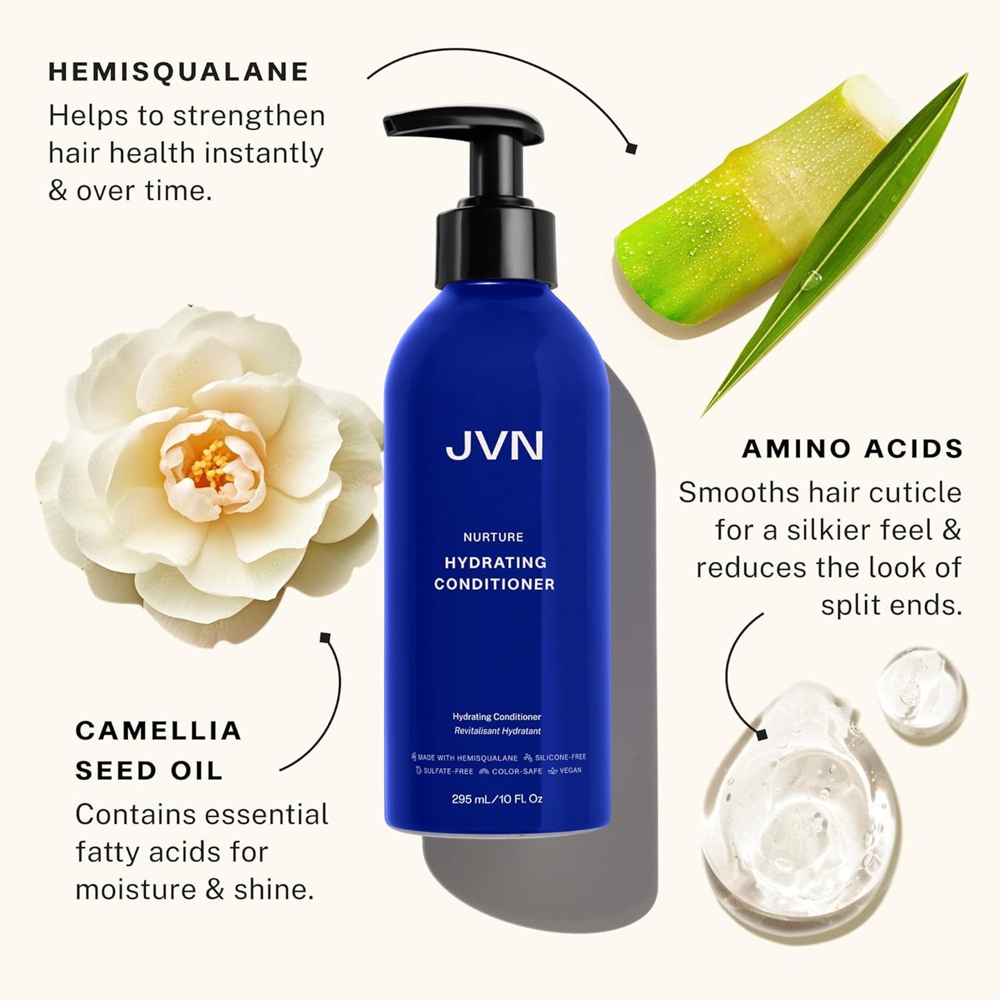 JVN Embody Volumizing Shampoo and Nurture Hydrating Conditioner Duo, 20 fl oz, Increases Body and Fullness, Moisturizing Conditioner for Dry Hair, Silicone and Sulfate-Free, Haircare for Women and Men