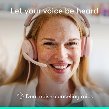 Logitech Zone Wired 2 - Noise-Canceling Headset with Adaptive Hybrid ANC, USB-C with USB-A Adapter - Rose