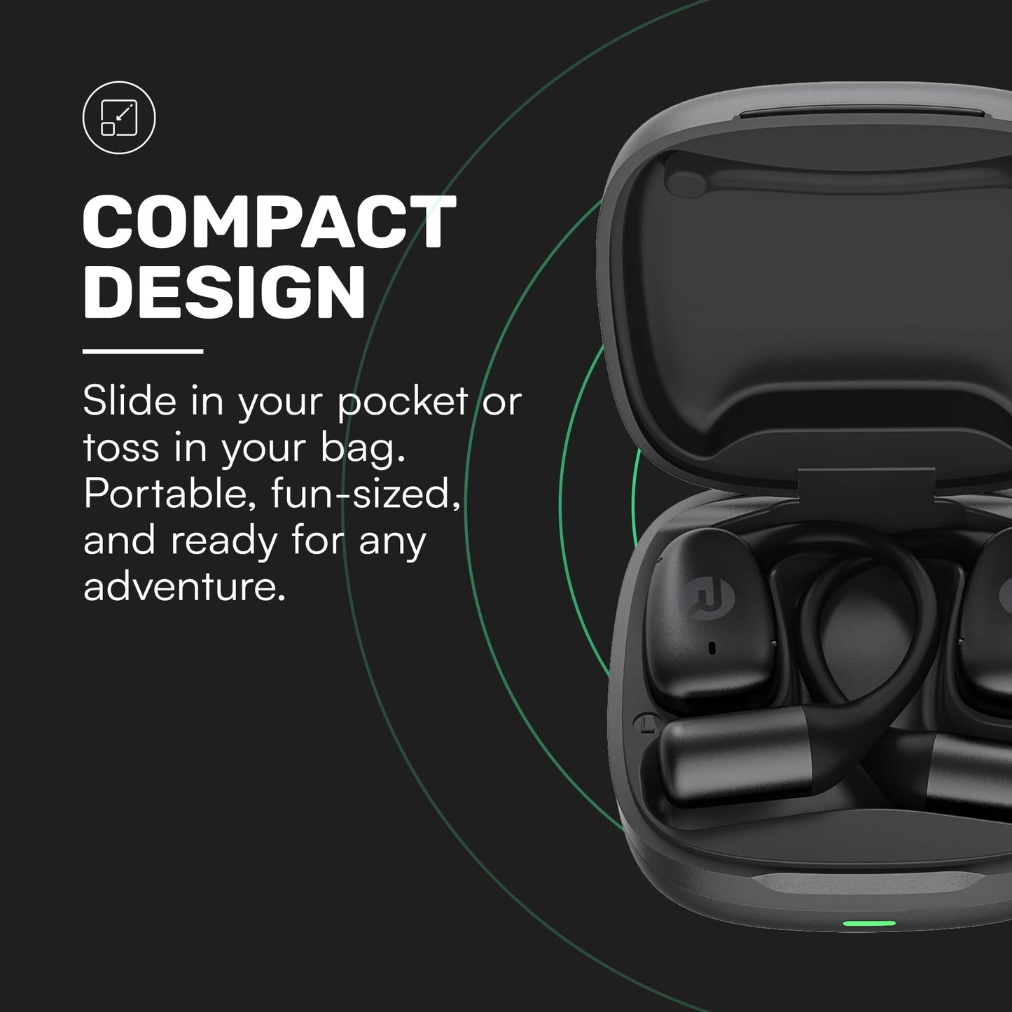 RAYCON Essential Open Ear Earbuds - Wireless Bluetooth, Sweat-Resistant