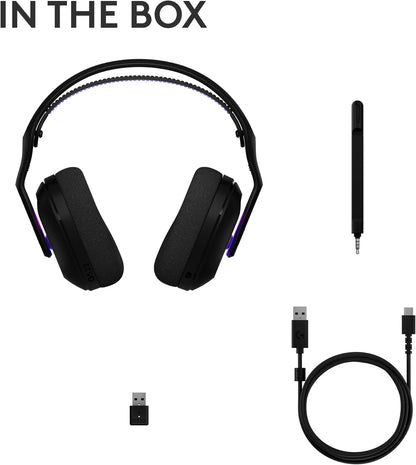 Logitech G522 Lightspeed Wireless Gaming Headset, Full-Band Mic, Advanced Audio, Tri-Connect (Lightspeed, Bluetooth, USB A to C), LIGHTSYNC RGB, for PC & Nintendo Switch/Switch 2 – Black