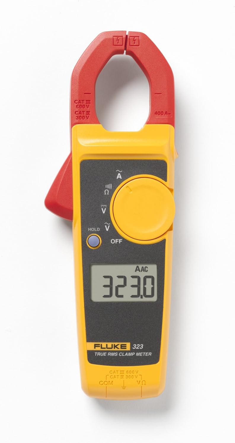Fluke 117/323 Kit Multimeter and Clamp Meter Combo Kit For Residential And Commercial Electricians, AC/DC Voltage, AC Current 400 A, Includes Test Leads, TPAK And Carrying Case
