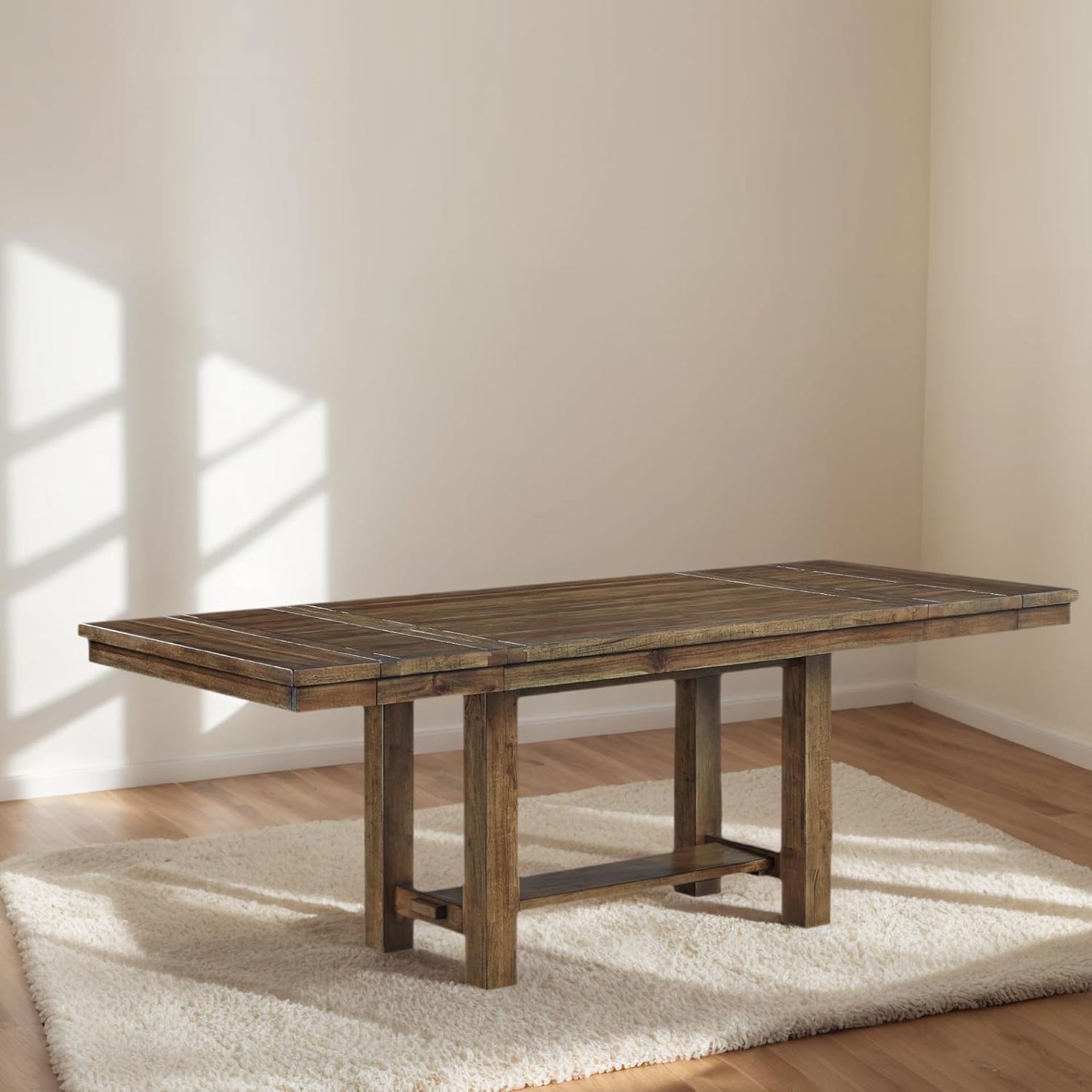 Signature Design by Ashley Moriville Rectangular Dining Extension Table, 2 Extension Leaves, Seats 8, 36" W x 86" D x 30.13" H, Wood & Acacia Veneer, Brown