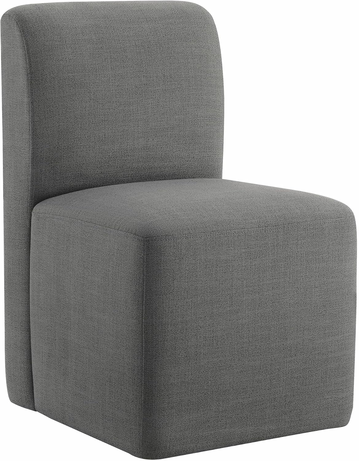 CHITA Dining Chairs with Casters Set of 4, FSC Certified Upholstered Armless Modern Rolling Dining Chairs with Rollers for Bedroom Reading Room Living Room, Grey