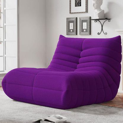 WHGBJA Bean Bag Chairs for Adults, BeanBag Reading Chair Memory Foam Couch, Floor Chair Soft Teddy Material, Comfy Reading Nook Chairs for Bedroom Living Room Office (Purple)