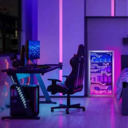 Manastin Gaming Light Up Beverage Refrigertor, Led Lighting Door 120 Cans Freestanding Beverage Fridge, Cyberpunk Beverage Cooler for Gaming, Gaming Room, Bar, Party (Lighting)