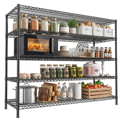 REIBII 55.5" W Heavy Duty Metal Shelving Unit - 5 Tier Storage