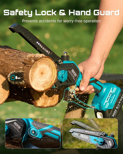 SEESII 2-in-1 Electric Pole Saw with Battery for Tree Trimming