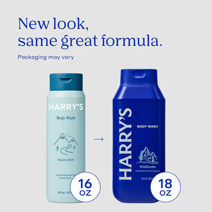 Harry's Men's Body Wash - Wildlands - (3 Pack) 18 fl oz - Shower Gel for Men - No Parabens, Sulfates, or Dyes