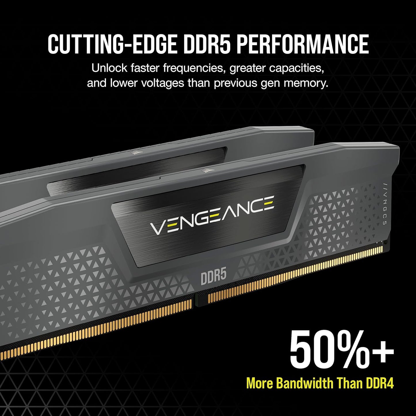 CORSAIR Vengeance DDR5 RAM 32GB (2x16GB) Up to 6000MHz CL30-36-36-76 1.40V AMD EXPO Intel XMP 3.0 Computer Memory – Grey (CMK32GX5M2B6000Z30)