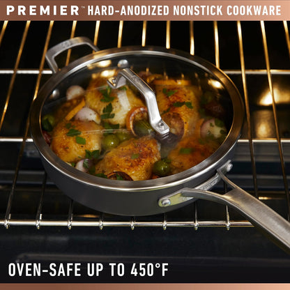 Calphalon Premier Hard-Anodized Nonstick Cookware 11-Piece Pots and Pans Set Dishwasher and Oven Safe with MineralShield Nonstick Technology Durable and Versatile Kitchen Cookware