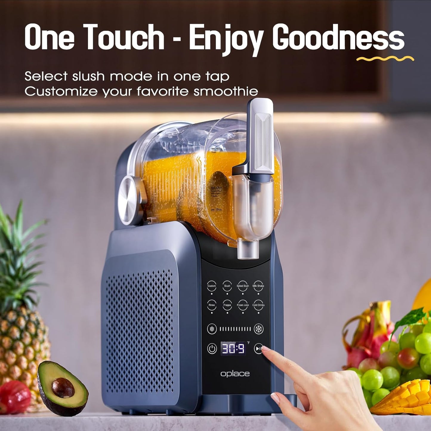 7-in-1 Slushie Machine for Home(88oz.),Countertop Slushy Maker with No Ice Needed, Auto-Clean,Frozen Drink,Margarita, Cocktail,Daiquiri,Frappe,Milkshake,and More Slush Smoothie(Blue)
