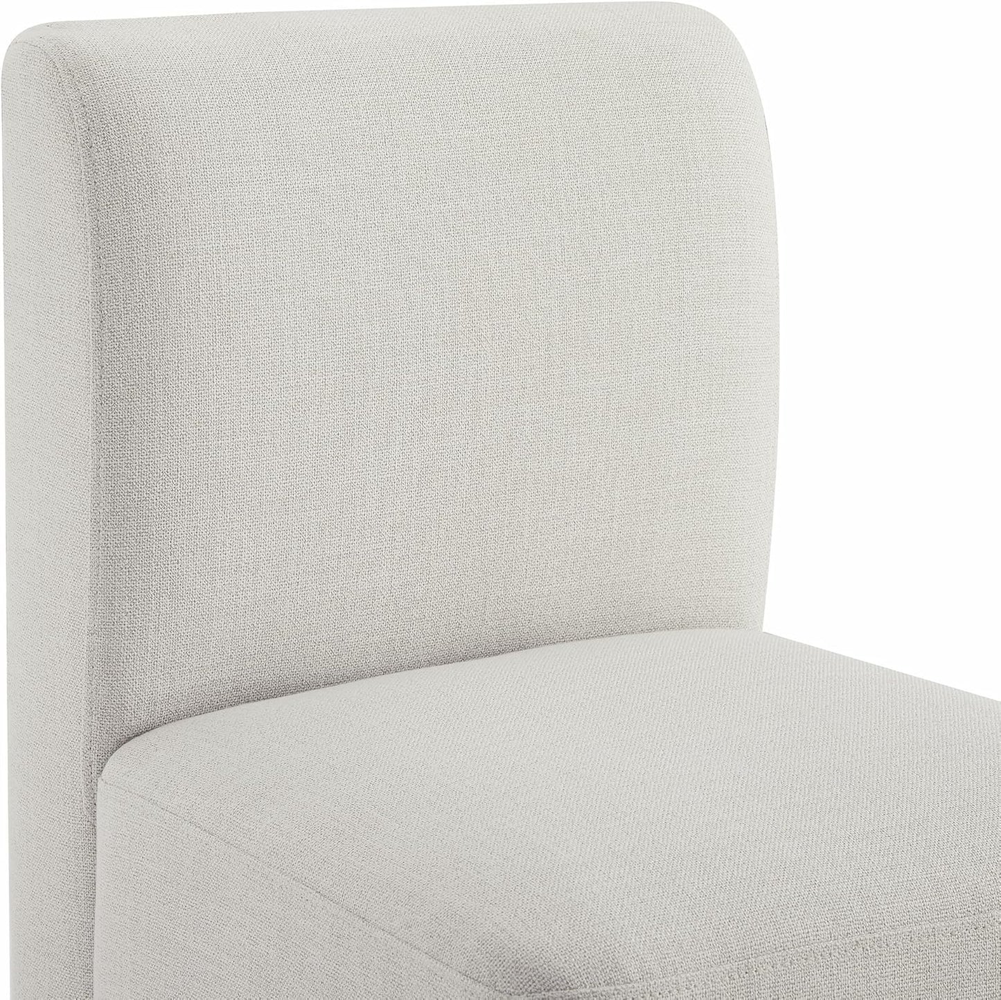 CHITA Dining Chairs with Casters Set of 4, FSC Certified Upholstered Armless Modern Rolling Dining Chairs with Rollers for Bedroom Reading Room Living Room, Linen