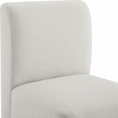 CHITA Dining Chairs with Casters Set of 4, FSC Certified Upholstered Armless Modern Rolling Dining Chairs with Rollers for Bedroom Reading Room Living Room, Linen