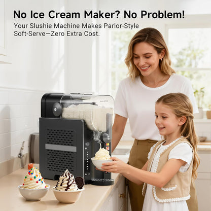 Slushie Machine for Home, 88 oz Slushy Machine, No Ice Needed Frozen Drink Maker with 6 Presets, Quiet, Auto-Clean, LED Display, Black, Perfect for Margaritas, Frappés, Milkshakes and More