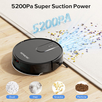 ROPVACNIC Robot Vacuum and Mop Combo with 5200Pa Suction